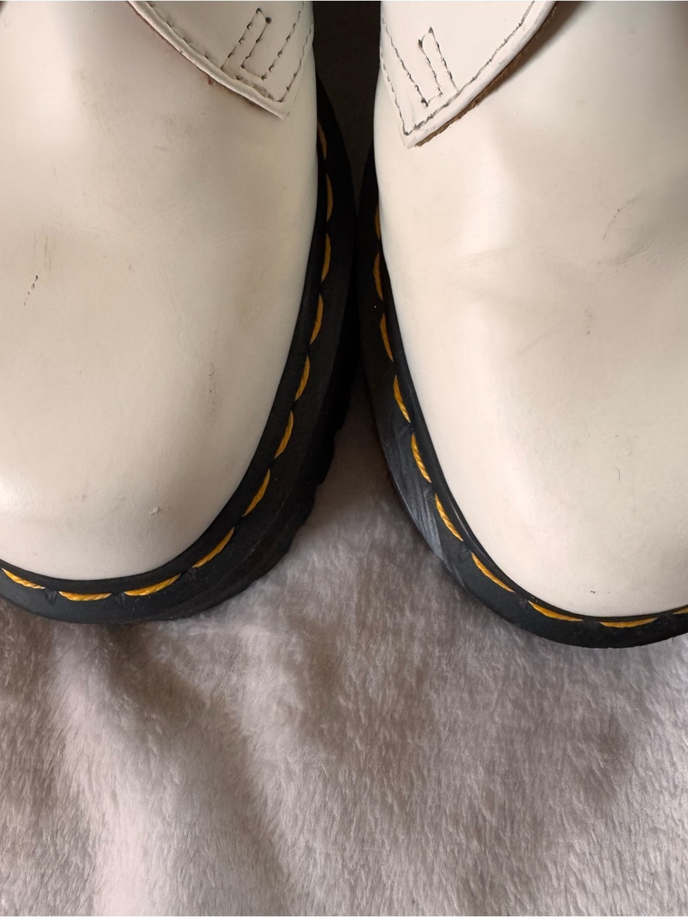 Dr Martens 1461 Quad Platform Oxford in White Leather EUC - Picture 2 of 7